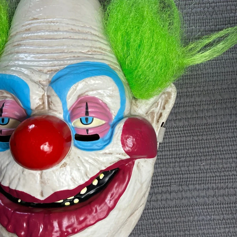 Scary Evil Clown Mask Halloween‎ Horror Costume Neon Green Hair Creepy Killer